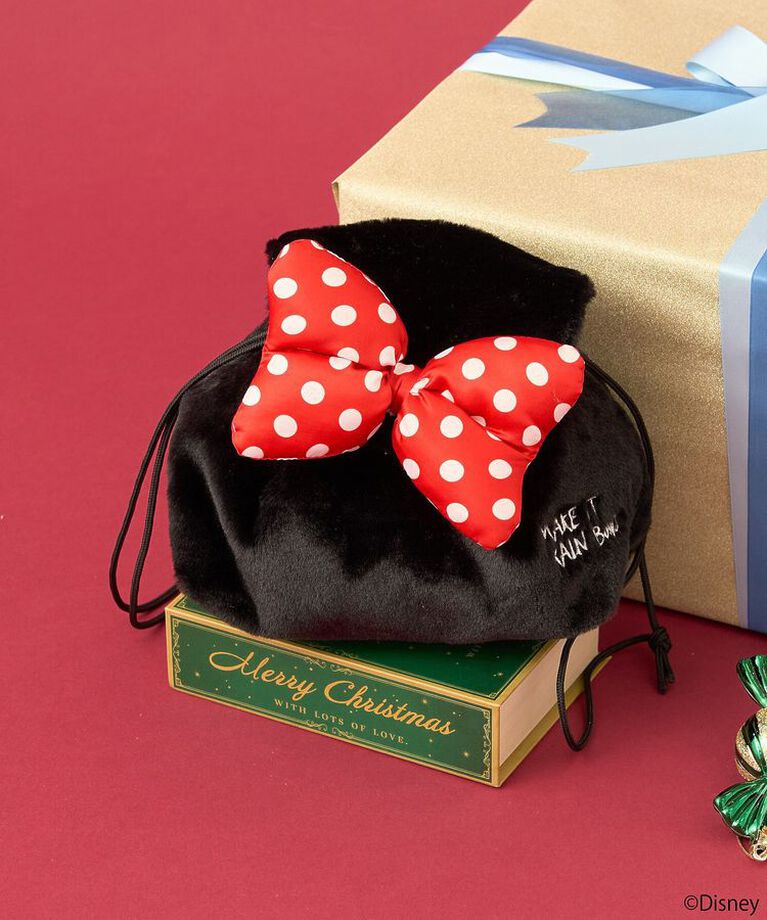 earth music&ecology「Disney/リボン付き巾着」|ポーチ|Black