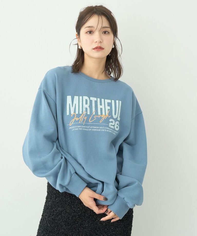 earth music&ecology「ヴィンテージ風裏毛ロゴプルオーバー」|スウェット・ジャージ|