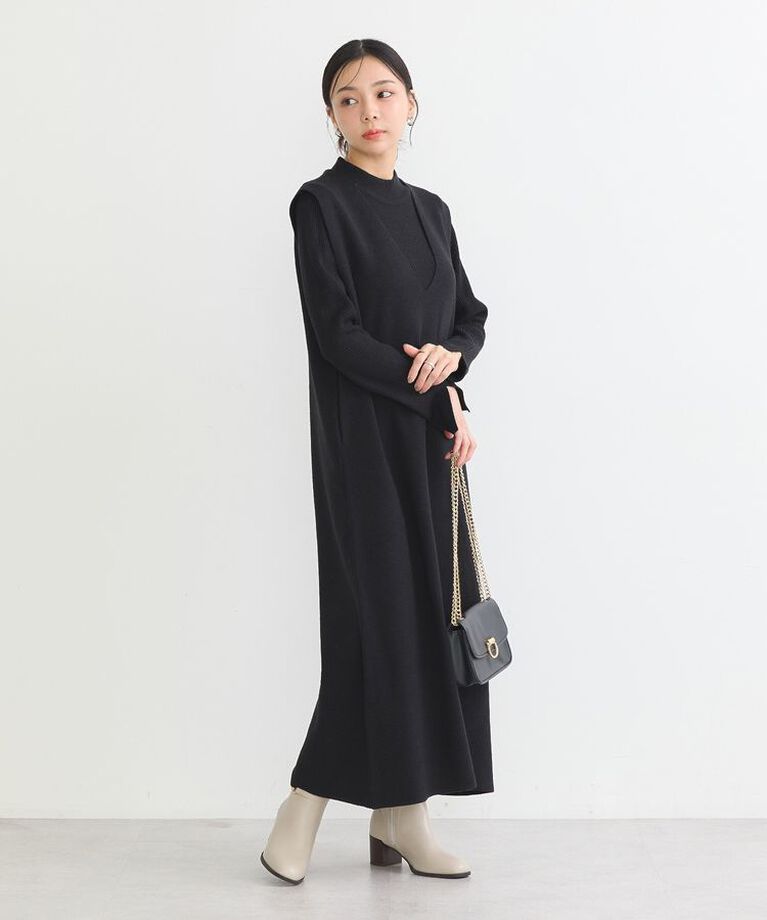 earth music&ecology「Set2点ハイネックプルオーバー+ニットワンピース」|ワンピース|
