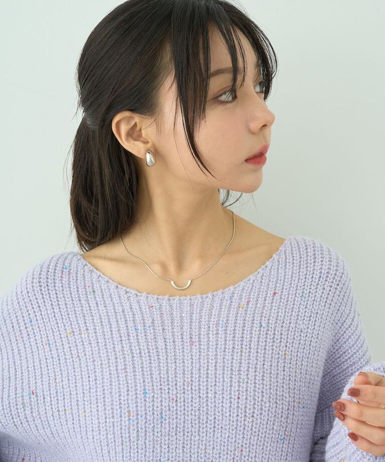 earth music&ecology「カラーネップスパンコールニットチュニック」|チュニック|