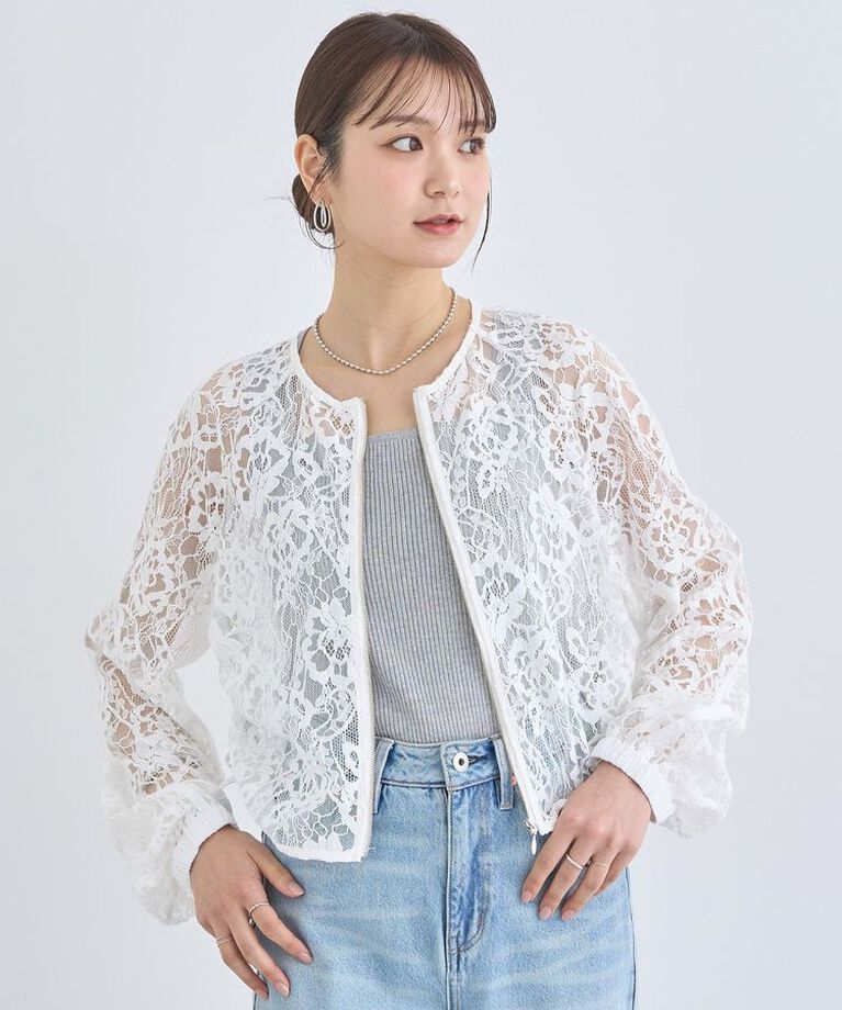 earth music&ecology「レースZIPシャツ」|シャツ・ブラウス|