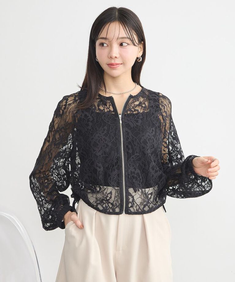 earth music&ecology「レースZIPシャツ」|シャツ・ブラウス|