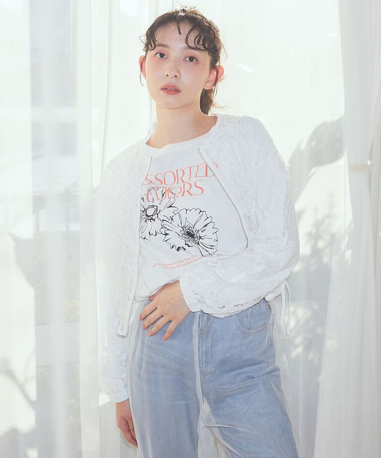 earth music&ecology「レースZIPシャツ」|シャツ・ブラウス|