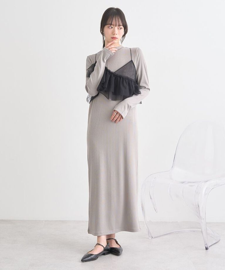 earth music&ecology「SET2点アシメチュールビスチェ＋ワンピース」|ワンピース|