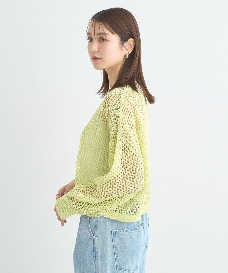 earth music&ecology「スパンコールメッシュニットプルオーバー」|ニット・セーター|