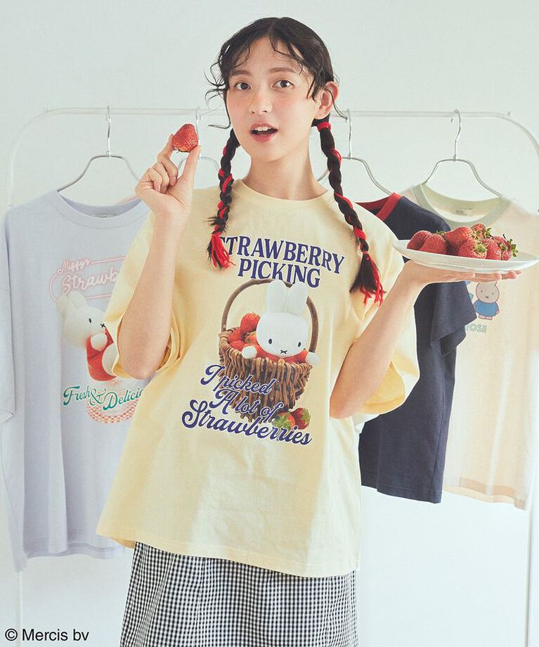 earth music&ecology「miffy/earth strawberry Tee」|Tシャツ・カットソー|