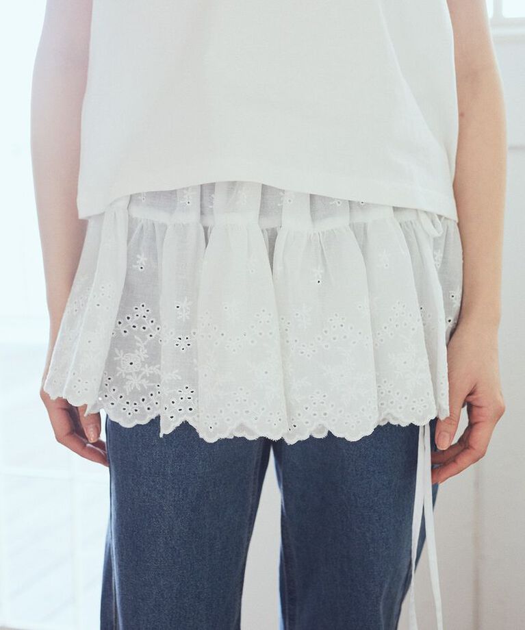 earth music&ecology「エンブロイダリー刺繍ラップスカート」|スカート|