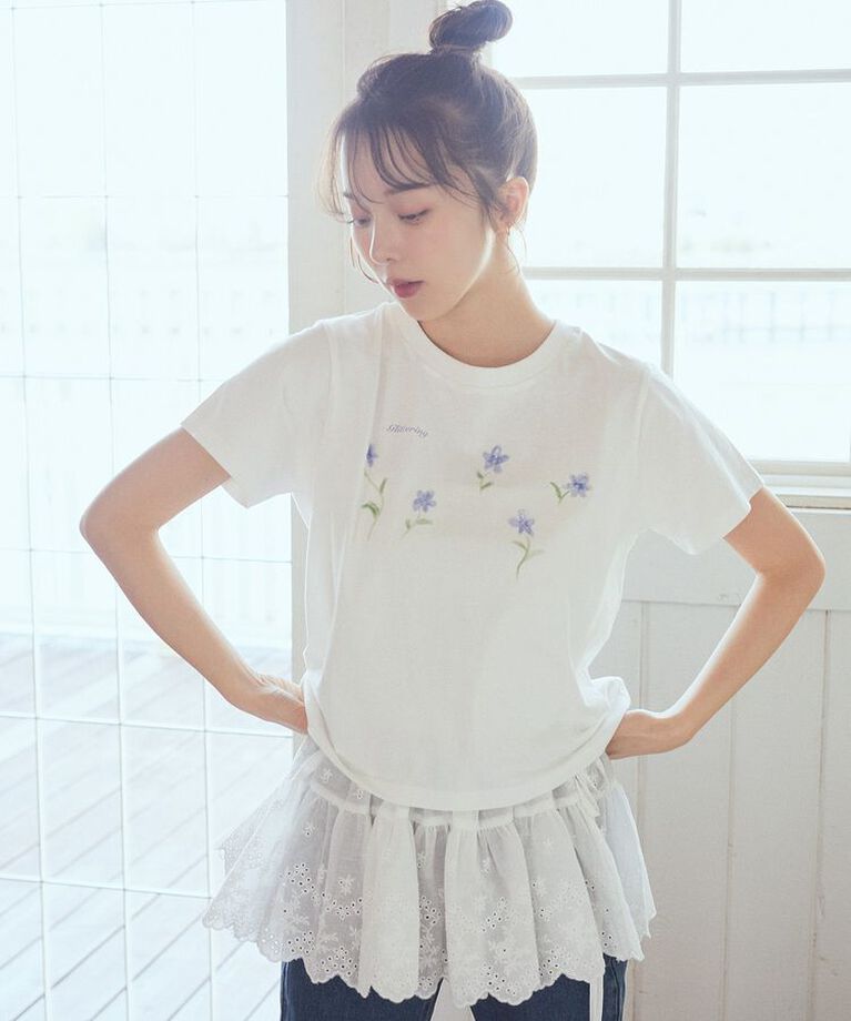 earth music&ecology「エンブロイダリー刺繍ラップスカート」|スカート|
