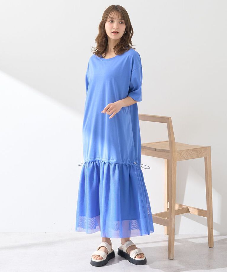 earth music&ecology「メッシュドッキングワンピース」|ワンピース|