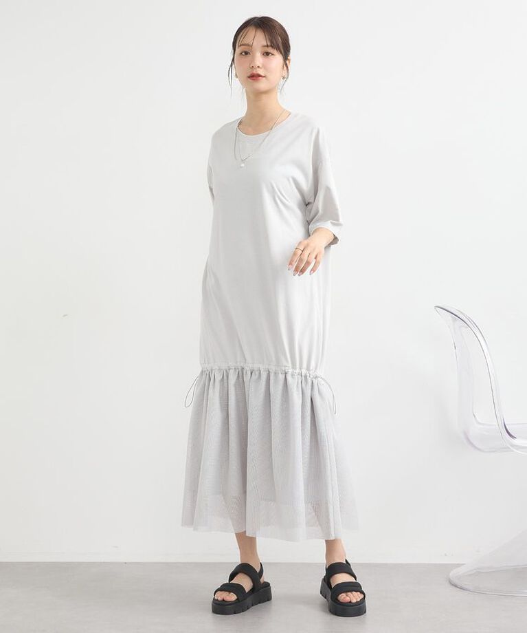 earth music&ecology「メッシュドッキングワンピース」|ワンピース|