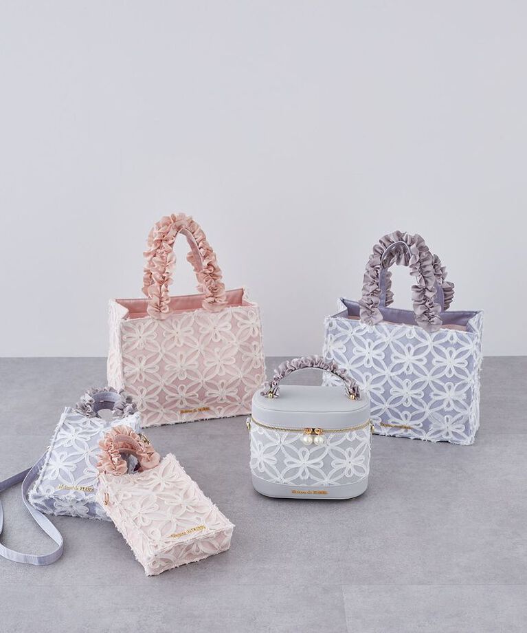 Maison de FLEUR「チュールフラワーフリルミニショルダートートバッグ」|トートバッグ|