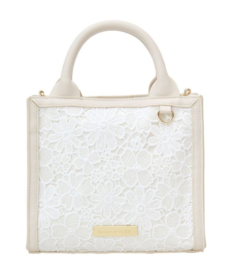 Maison de FLEUR「フラワーレース2Wayスクエアトートバッグ」|トートバッグ|