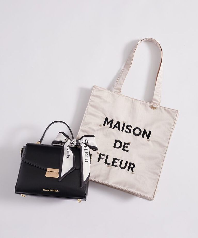 Maison de FLEUR「トップハンドルスカーフバッグ　ストレート」|ショルダー・メッセンジャー|