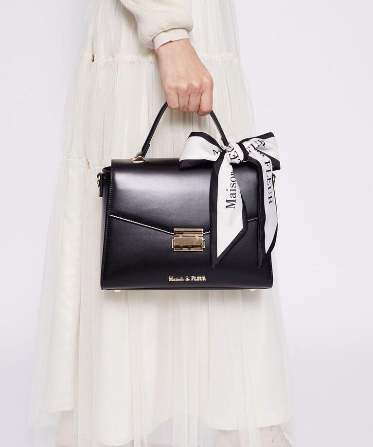 Maison de FLEUR「トップハンドルスカーフバッグ　ストレート」|ショルダー・メッセンジャー|