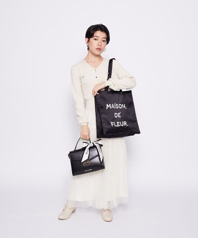 Maison de FLEUR「トップハンドルスカーフバッグ　ストレート」|ショルダー・メッセンジャー|