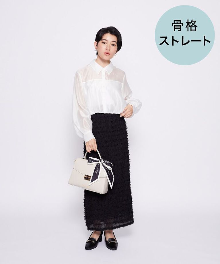 Maison de FLEUR「トップハンドルスカーフバッグ　ストレート」|ショルダー・メッセンジャー|ベージュ