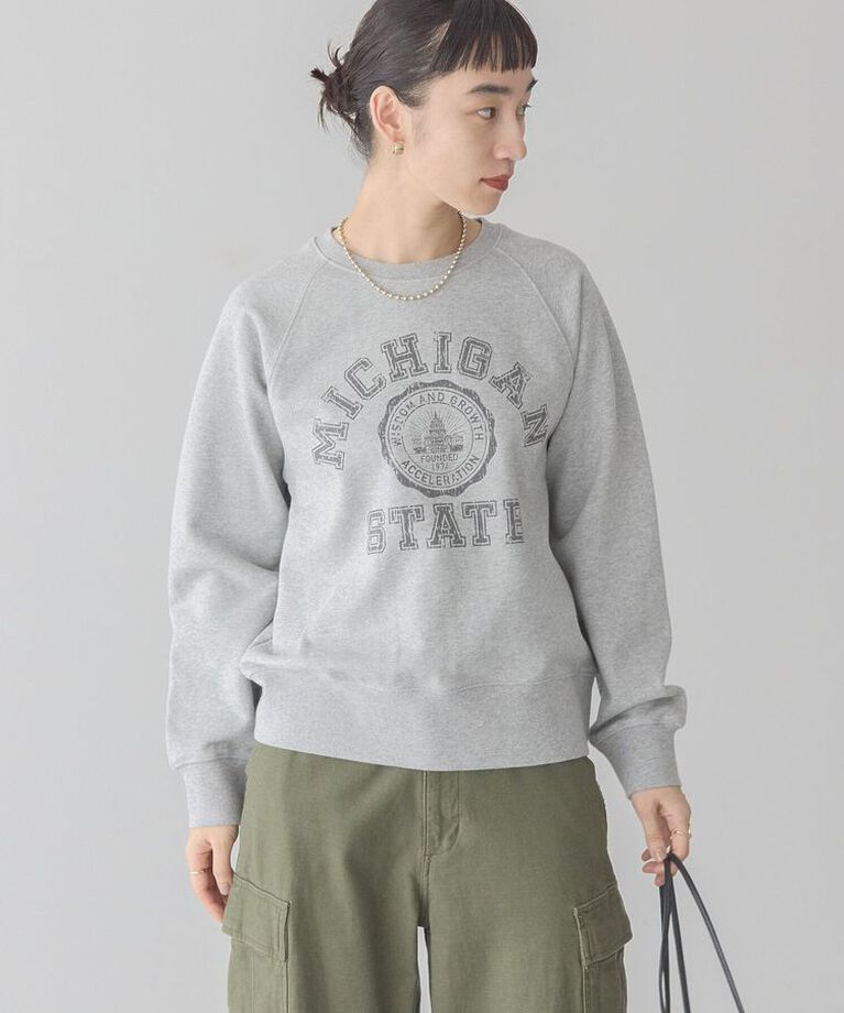 AMERICAN HOLIC「MICHIGAN ラグランスウェット」|スウェット・ジャージ|Light Gray Mixture