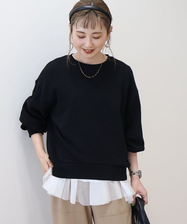 AMERICAN HOLIC「タックスリーブスウェット」|スウェット・ジャージ|Black