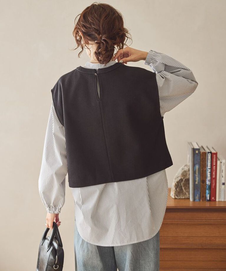 AMERICAN HOLIC「SET イージーケアロングシャツ+ポンチベスト/チュニック」|シャツ・ブラウス|