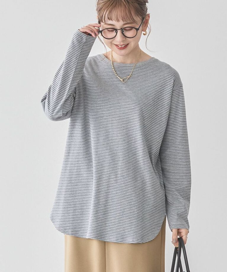 AMERICAN HOLIC「クルーネックロングカットプルオーバー/チュニック」|Tシャツ・カットソー|