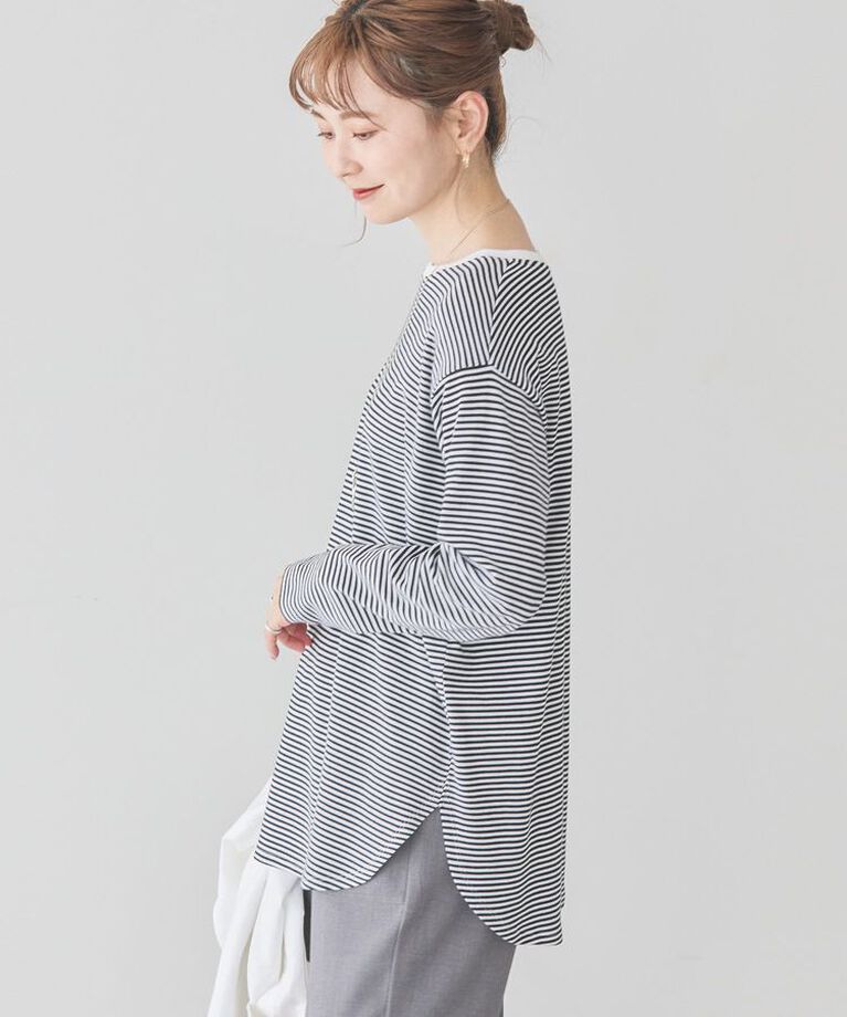 AMERICAN HOLIC「クルーネックロングカットプルオーバー/チュニック」|Tシャツ・カットソー|