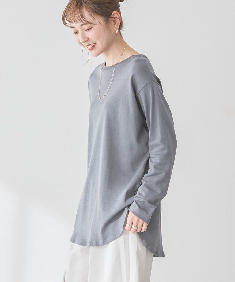 AMERICAN HOLIC「クルーネックロングカットプルオーバー/チュニック」|Tシャツ・カットソー|