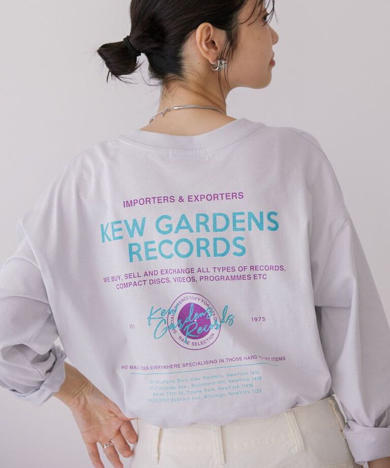 AMERICAN HOLIC「RECORDSロングTシャツ/チュニック」|Tシャツ・カットソー|Light Gray