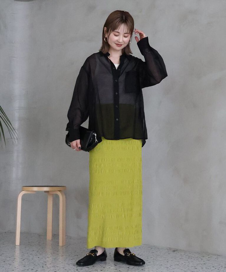 AMERICAN HOLIC「シアーシャツ　|　25SS/春夏/レディース/カジュアル/ゆったりシルエット/軽量/トレンド」|シャツ・ブラウス|