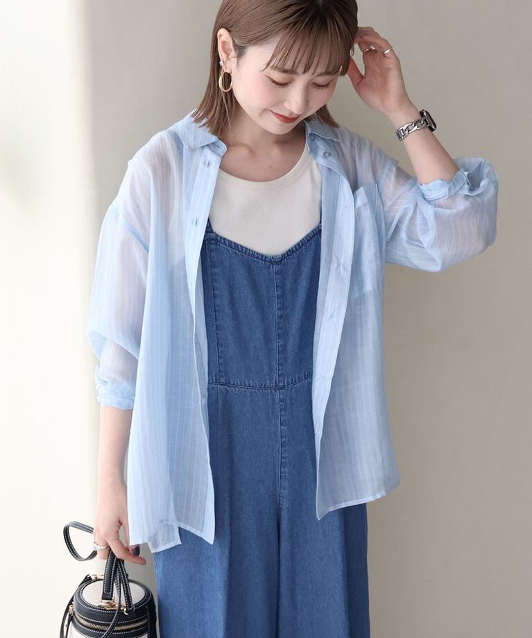 AMERICAN HOLIC「シアーシャツ　|　25SS/春夏/レディース/カジュアル/ゆったりシルエット/軽量/トレンド」|シャツ・ブラウス|