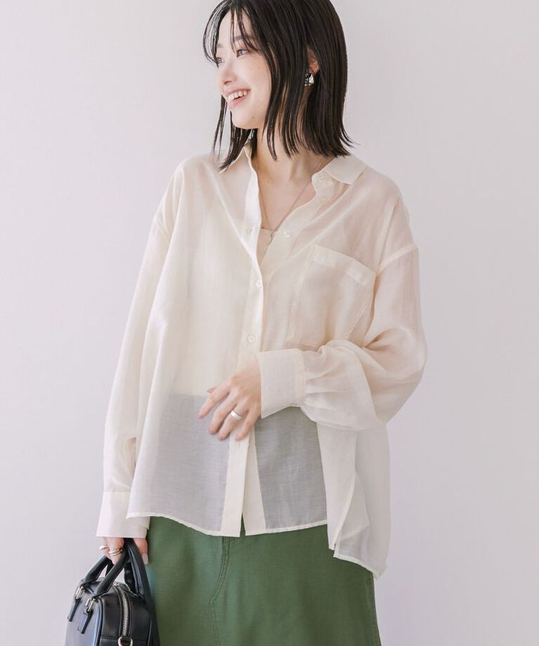 AMERICAN HOLIC「シアーシャツ　|　25SS/春夏/レディース/カジュアル/ゆったりシルエット/軽量/トレンド」|シャツ・ブラウス|