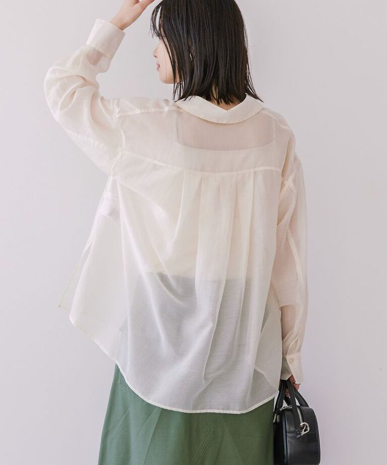 AMERICAN HOLIC「シアーシャツ　|　25SS/春夏/レディース/カジュアル/ゆったりシルエット/軽量/トレンド」|シャツ・ブラウス|