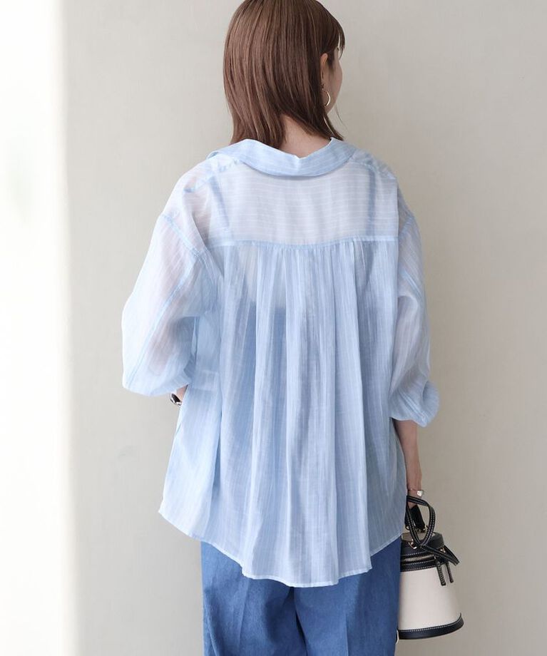 AMERICAN HOLIC「シアーシャツ　|　25SS/春夏/レディース/カジュアル/ゆったりシルエット/軽量/トレンド」|シャツ・ブラウス|