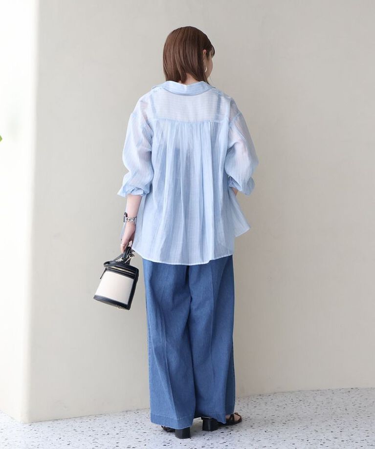 AMERICAN HOLIC「シアーシャツ　|　25SS/春夏/レディース/カジュアル/ゆったりシルエット/軽量/トレンド」|シャツ・ブラウス|