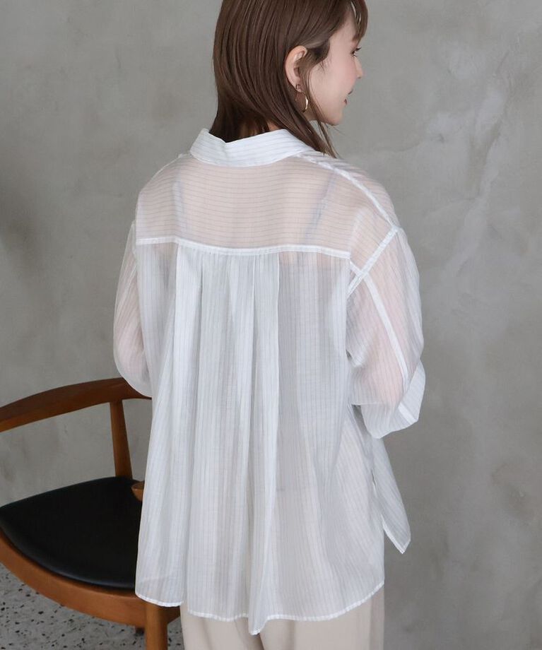 AMERICAN HOLIC「シアーシャツ　|　25SS/春夏/レディース/カジュアル/ゆったりシルエット/軽量/トレンド」|シャツ・ブラウス|