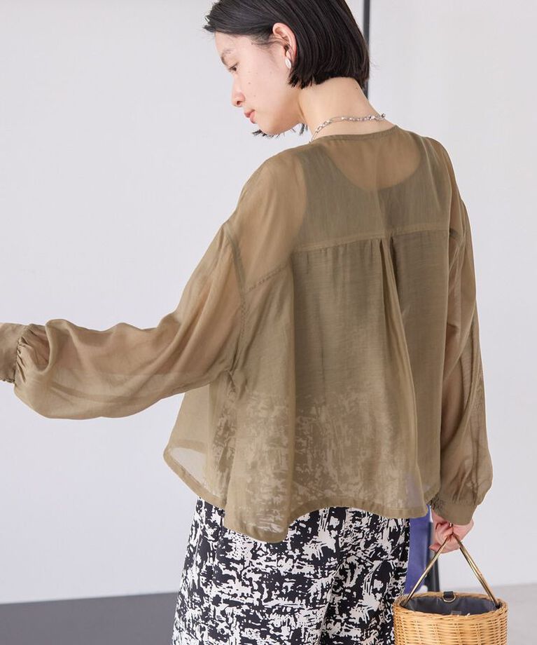 AMERICAN HOLIC「ノーカラーシアーZIPブルゾン」|その他|