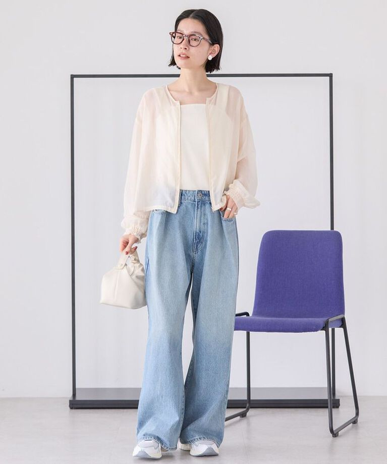AMERICAN HOLIC「ノーカラーシアーZIPブルゾン」|その他|
