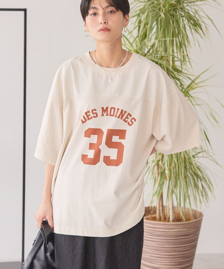 AMERICAN HOLIC「ピグメント加工フットボールTシャツ」|Tシャツ・カットソー|Ivory