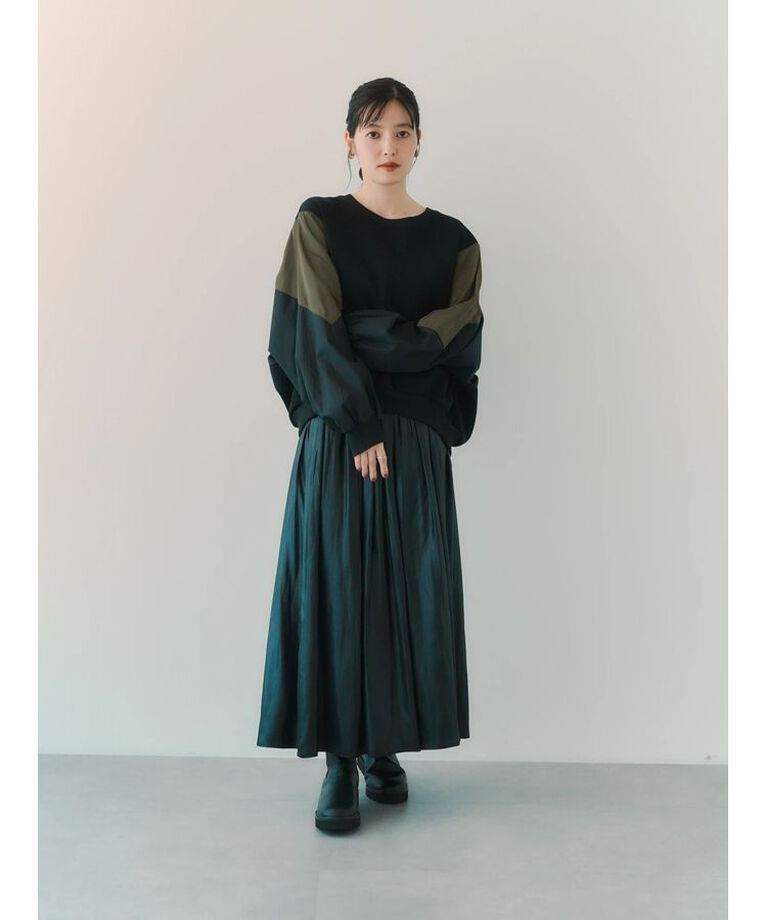 YECCA VECCA「グロッシーコーティングサテンスカート」|スカート|