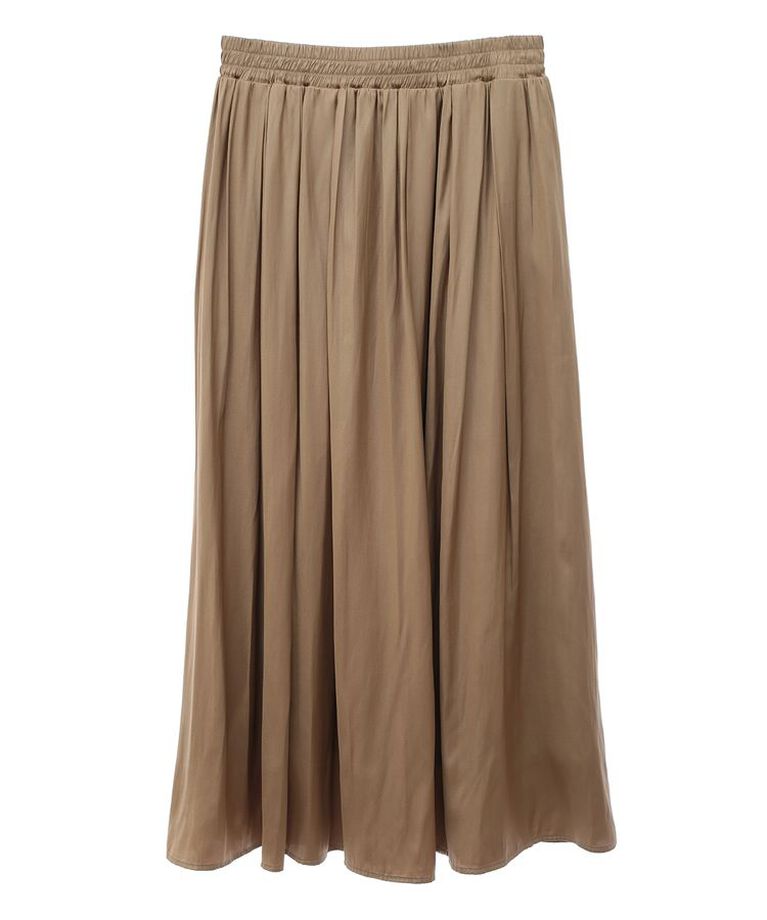 YECCA VECCA「グロッシーコーティングサテンスカート」|スカート|Beige