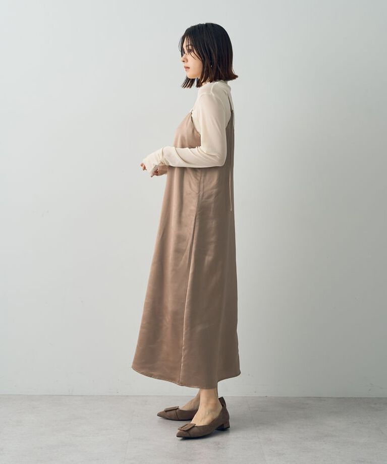 YECCA VECCA「【CLASSY.掲載】2wayサテンキャミワンピース」|ワンピース|