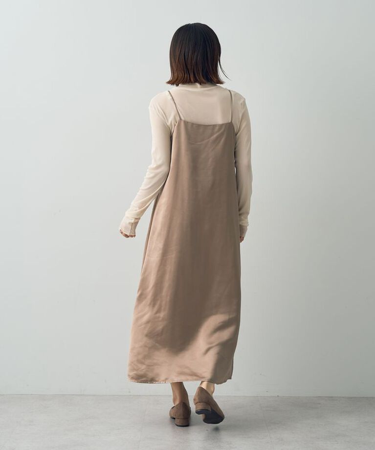 YECCA VECCA「【CLASSY.掲載】2wayサテンキャミワンピース」|ワンピース|