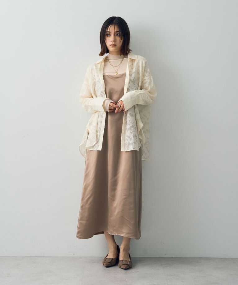 YECCA VECCA「【CLASSY.掲載】2wayサテンキャミワンピース」|ワンピース|