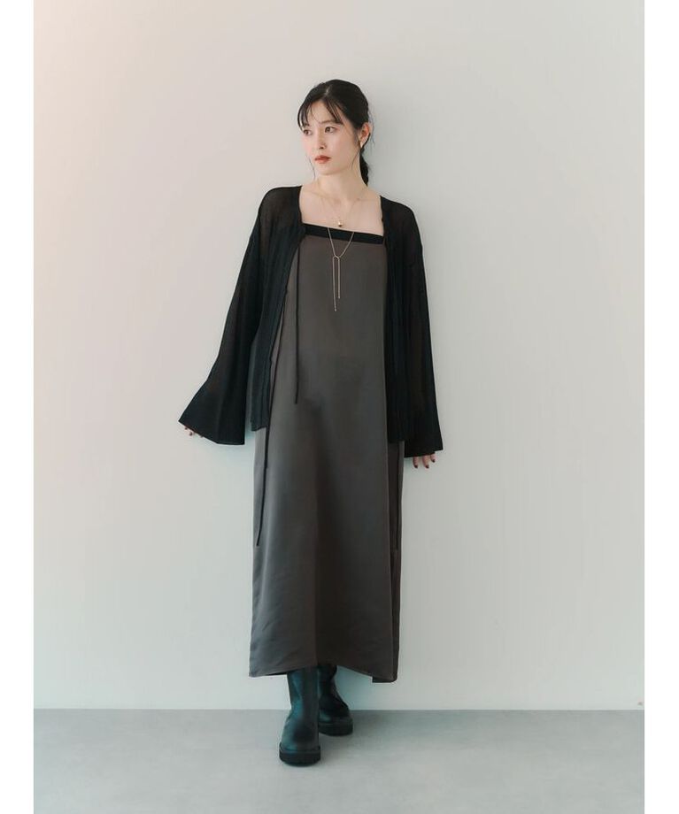 YECCA VECCA「【CLASSY.掲載】2wayサテンキャミワンピース」|ワンピース|