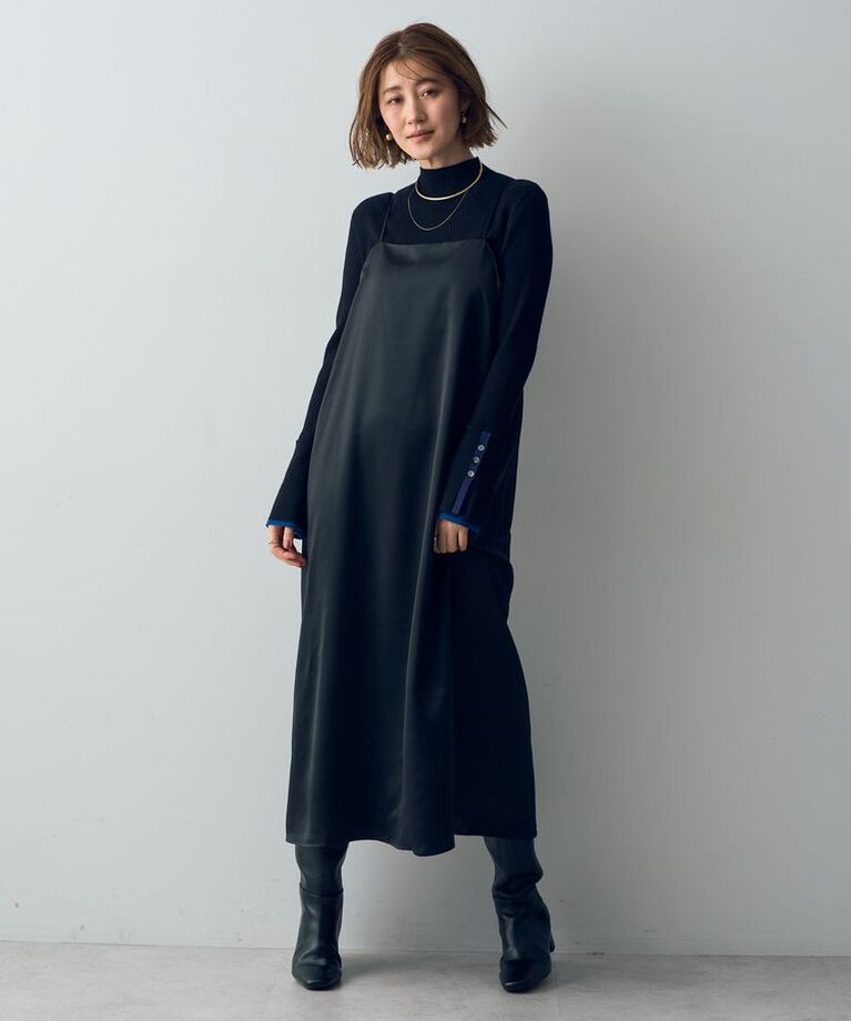 YECCA VECCA「【CLASSY.掲載】2wayサテンキャミワンピース」|ワンピース|