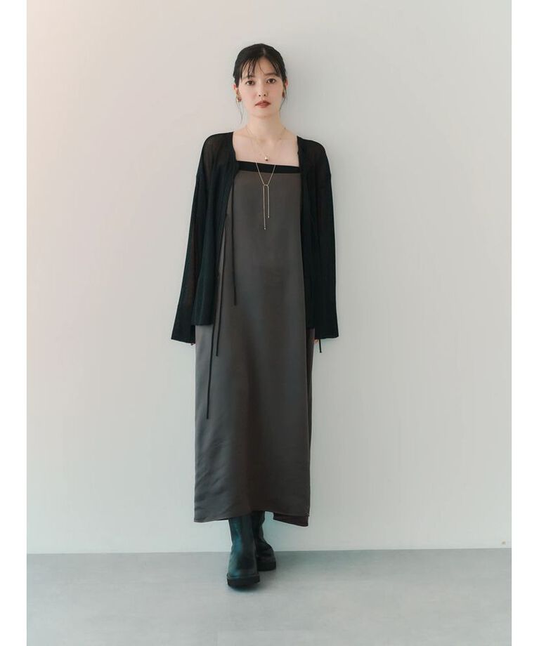 YECCA VECCA「【CLASSY.掲載】2wayサテンキャミワンピース」|ワンピース|