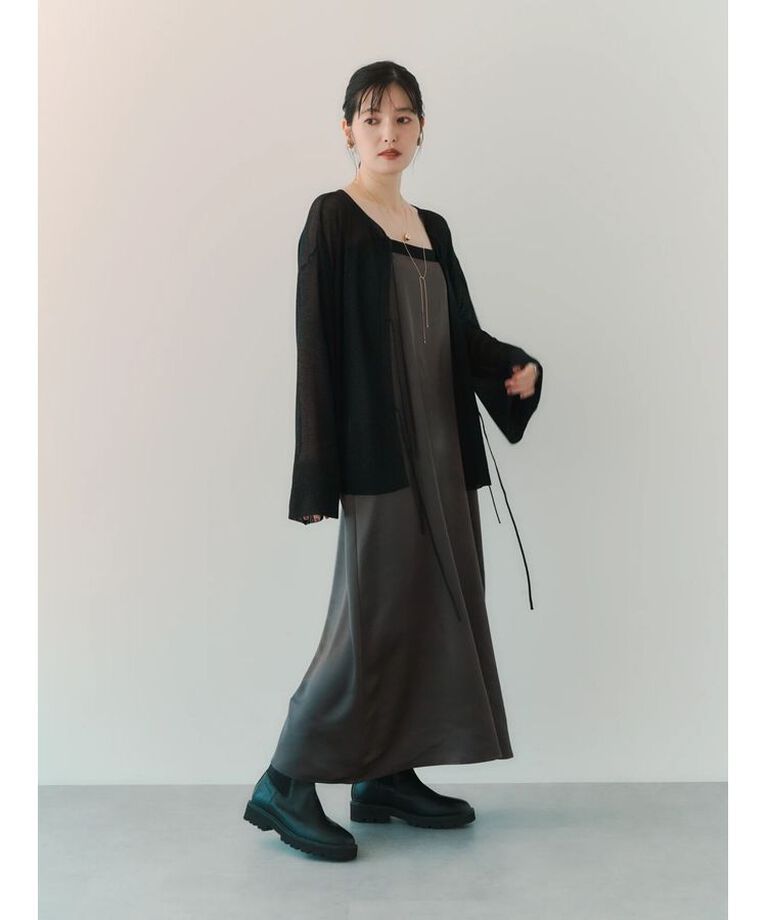 YECCA VECCA「【CLASSY.掲載】2wayサテンキャミワンピース」|ワンピース|