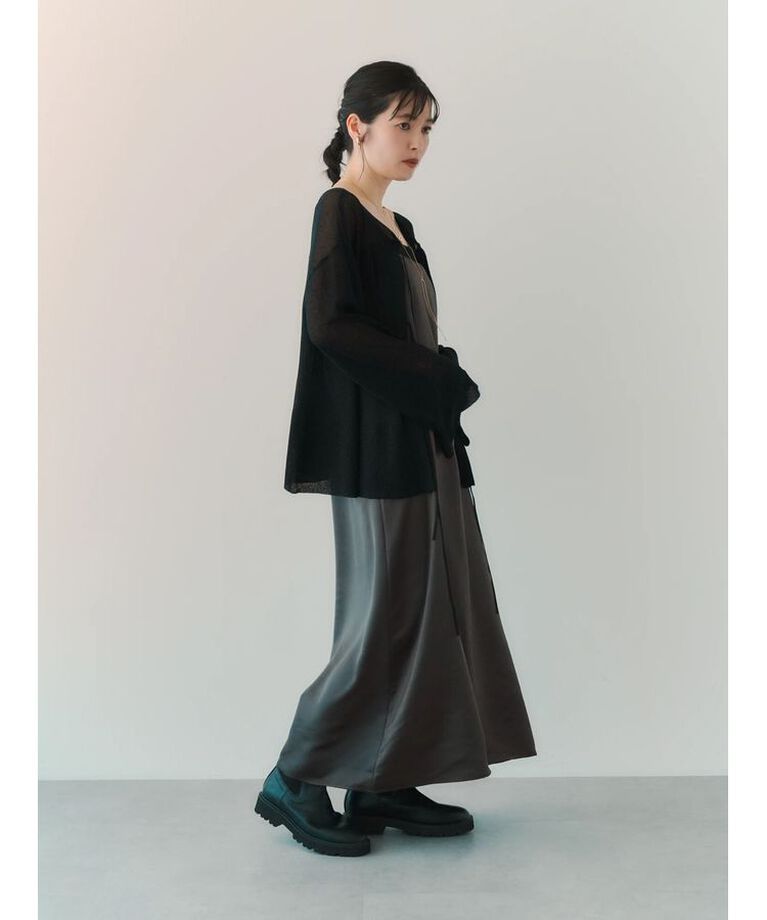 YECCA VECCA「【CLASSY.掲載】2wayサテンキャミワンピース」|ワンピース|