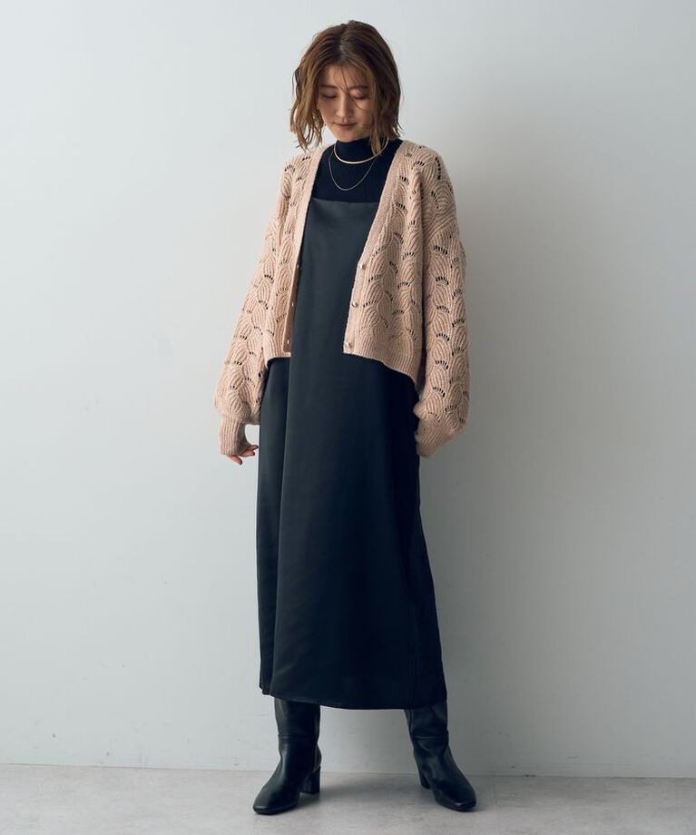 YECCA VECCA「【CLASSY.掲載】2wayサテンキャミワンピース」|ワンピース|