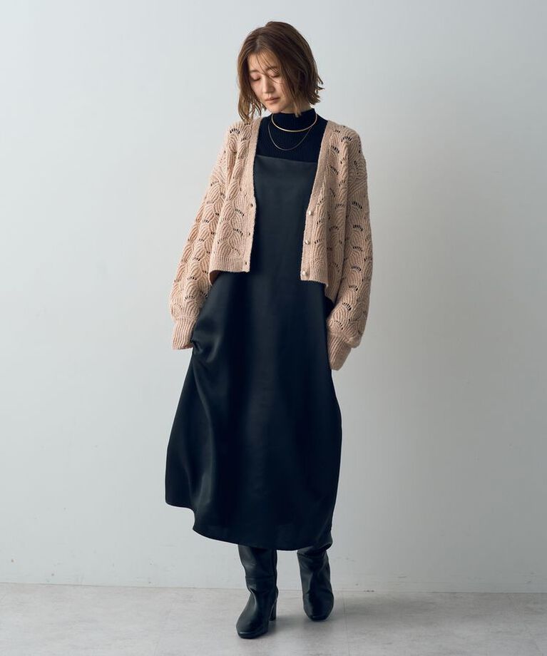 YECCA VECCA「【CLASSY.掲載】2wayサテンキャミワンピース」|ワンピース|