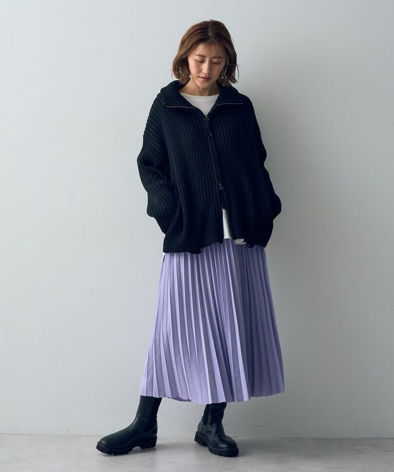 YECCA VECCA「ピーチ起毛プリーツスカート」|スカート|